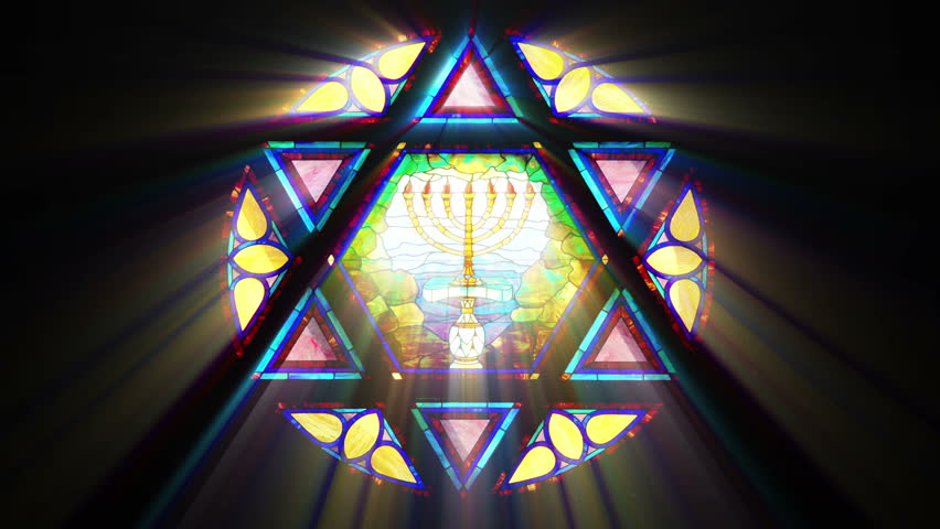 Stained Glass with Star of David (Seamless Loop)
