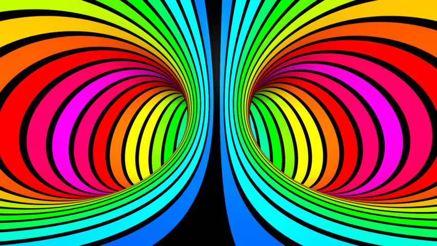 Loop Twisted Rotation Horizontal Motion Rainbow Colors