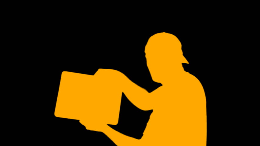 silhouette of a person using a clapper-board