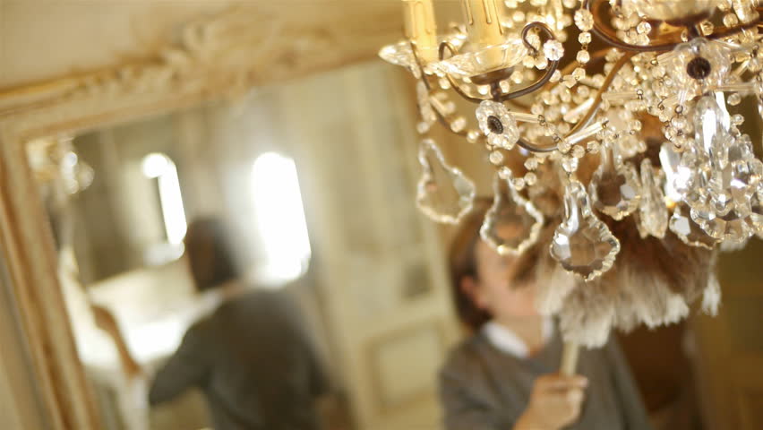 Maid Cleaning Crystal Chandelier With Duster Stock Footage Maid Cleaning Crystal Chandelier With Duster Stock Footage 10518602 Shutterstock