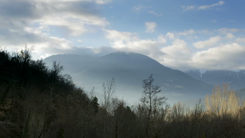a panning panoramic timelapse of the amazing pyrenees mountain landscape