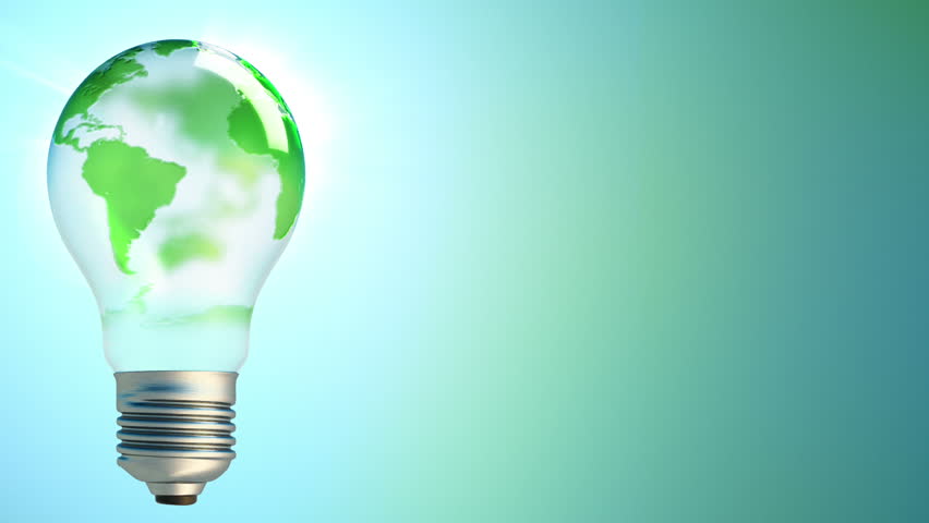 Spinning green world on light bulb clean concept of world green energy method, Seamless loop Rendered With very high resolution for fullHD 