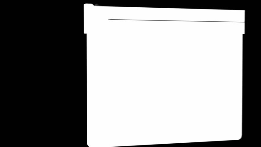 Action. Clapping clapper over white. Alpha channel is included
