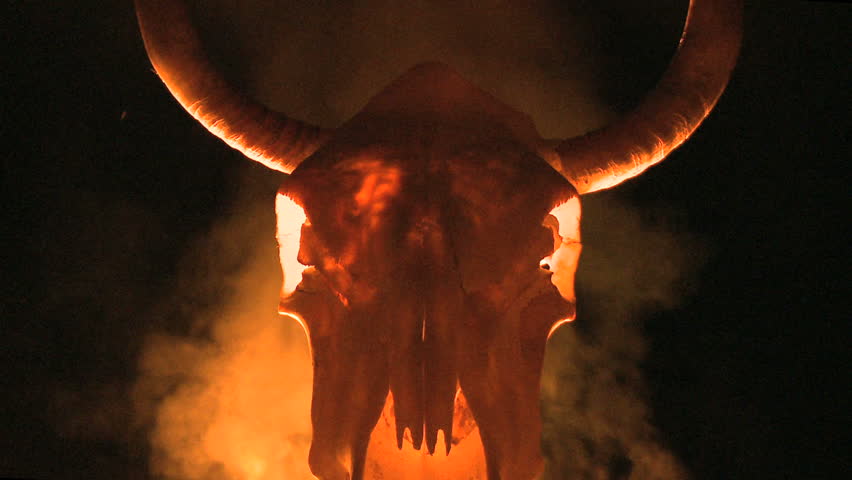 Cow Skull with Flames and Fire - Clip 3