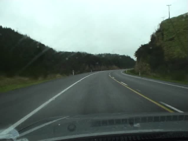 Time lapse shot driving through the moist countryside of New Zealands north Island.