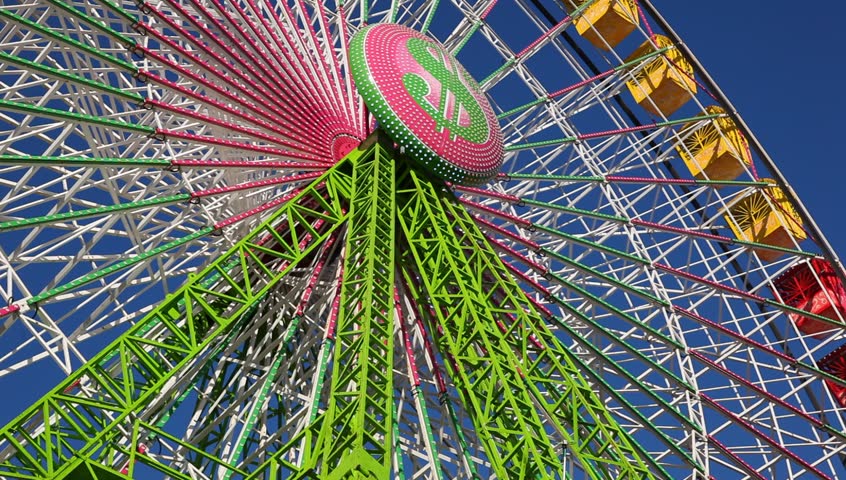 Colorful Ferris Wheel in an amusement park