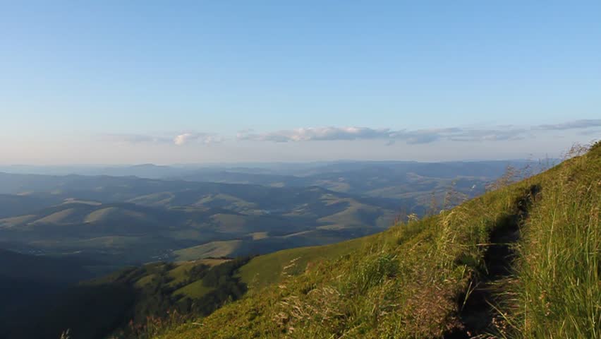 Tourist in mountains