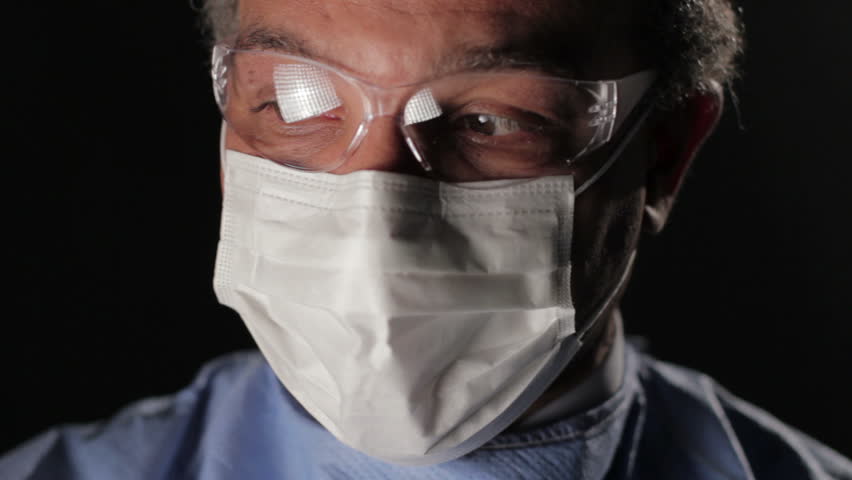 Close up of surgeon's face