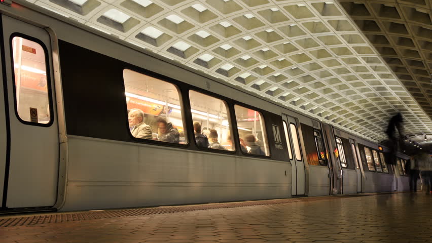 time lapse subway and passengers