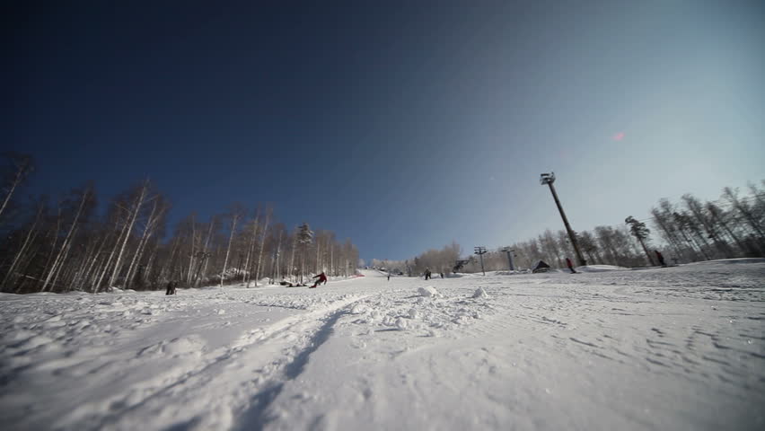 Snowboarding in mountains. Extreme-carving.