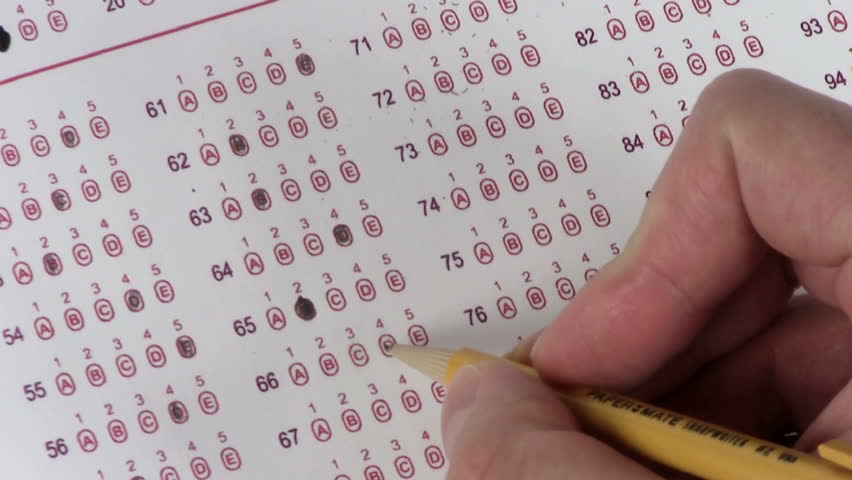 Multiple choice test - erase mistake - HD