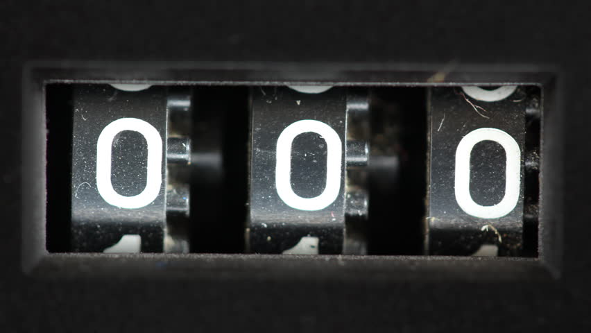 close-up of a cassette tape player number counter 