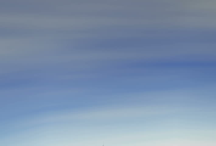 Rocket launching into sky