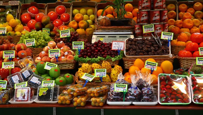 SAO PAULO, BRAZIL - JUNE 22: Fruit for sale in Mercado Municipal de SÃÂ£o Paulo on June 22, 2011. Opened in 1933, Mercado Municipal de SÃÂ£o Paulo is an important trading wholesale and retail establishment and is located in the historic center of SÃÂ£o Paulo