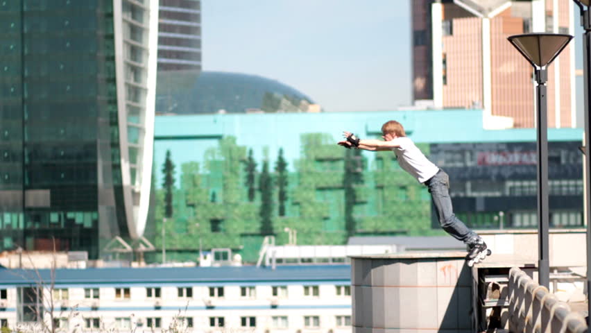 Roller jump slow motion