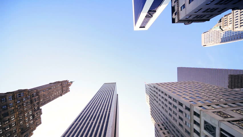 Elevated view of Steel, Glass and Concrete Skyscrapers, dominating the Skyline, North America, USA