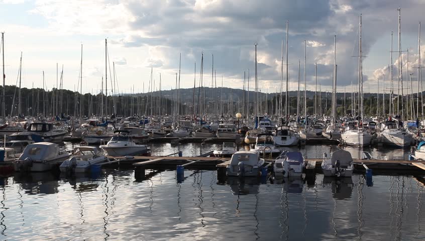 Boats in marina Full HD