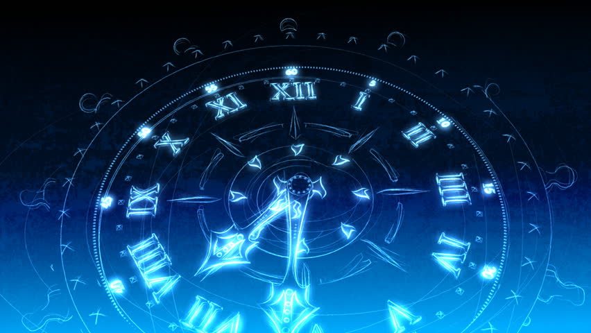 Blue Drawn Clock