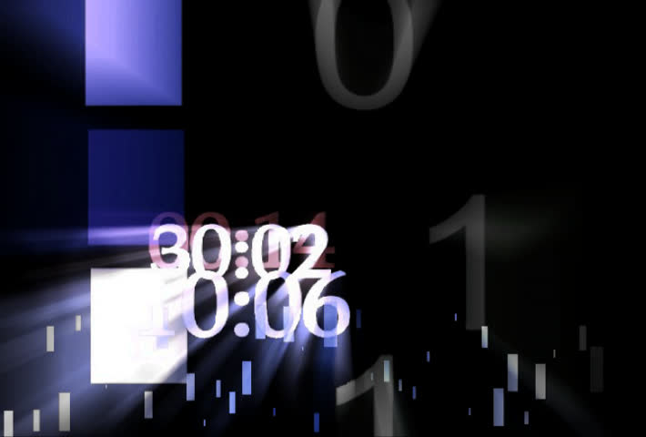 random timecodes flash on the screen on a transparent background