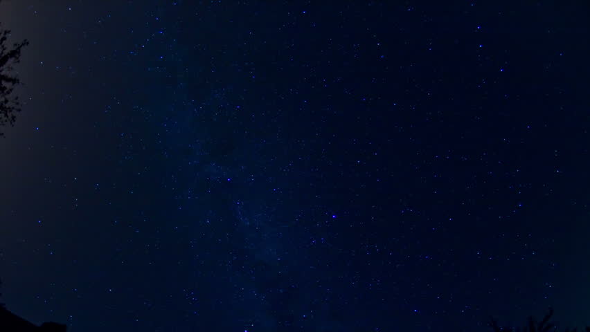 Time lapse of stars moving across sky.