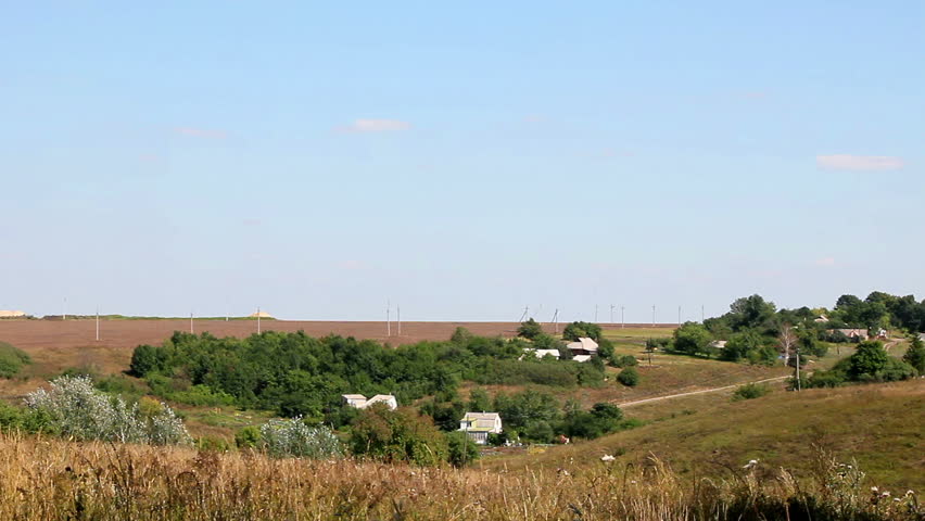 Countryside with views of the gas drilling rig.