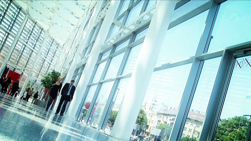 Business couple in conference centre