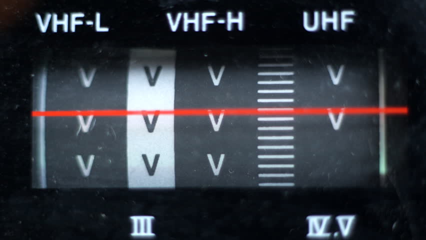close up of old television tuning dial