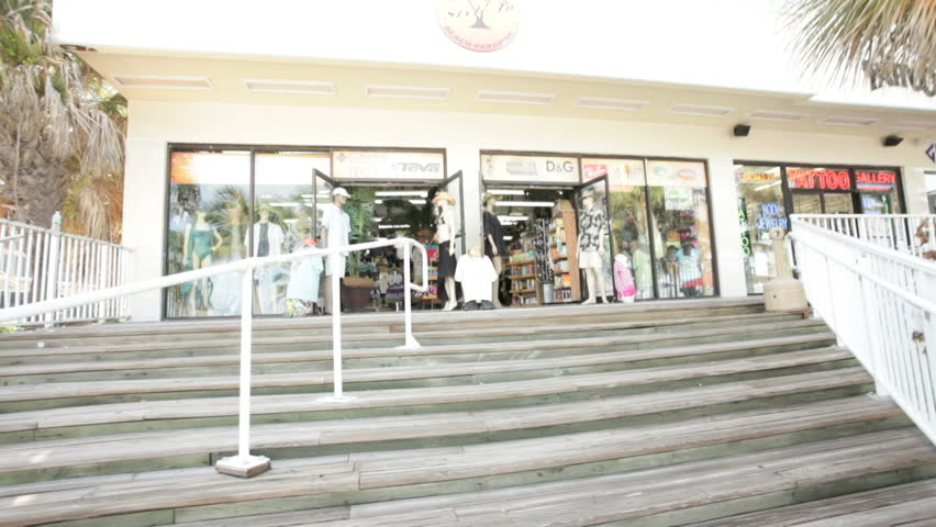 FORT LAUDERDALE, FL - SEPTEMBER 29: Motion video of  Fort Lauderdale Beach shops shot with camera stabilizer, September 29th, 2011, Fort Lauderdale, FL, United States.