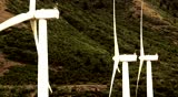 A windmill farm producing clean energy