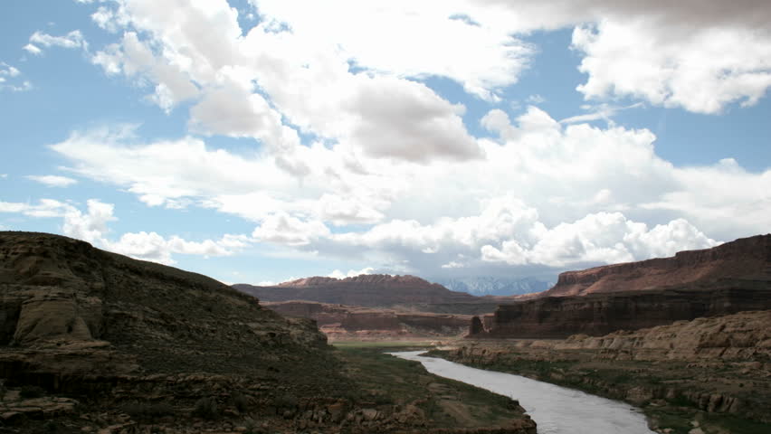 Time-lapse shot of clouds passing over the Colorado River in Glen Canyon National Recreation Area.