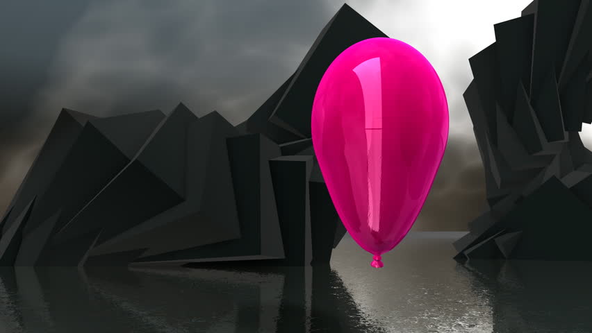 An umbrella saves the fragile balloon from the tack rain. For everything or anyone seeking or providing protection. Rendered in HD.