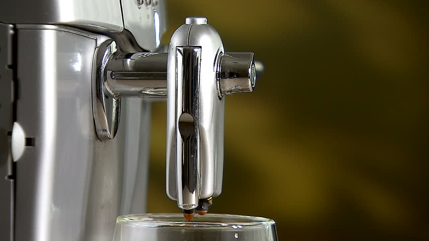 Coffee machine, brewing fresh coffee.