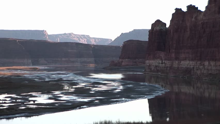 Medium shot of the Colorado River in Utah.