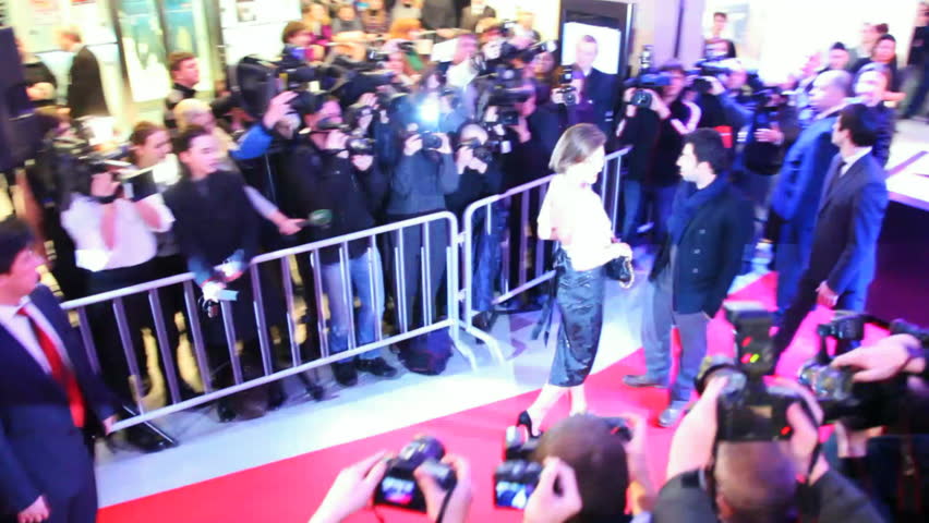 MOSCOW, RUSSIA - FEBRUARY 13: Milla Jovovich poses for photographers and journalists in shopping mall Vegas before signing a star with her name on Moscow's Walk of Fame, February 13, 2011 in Moscow, Russia. 