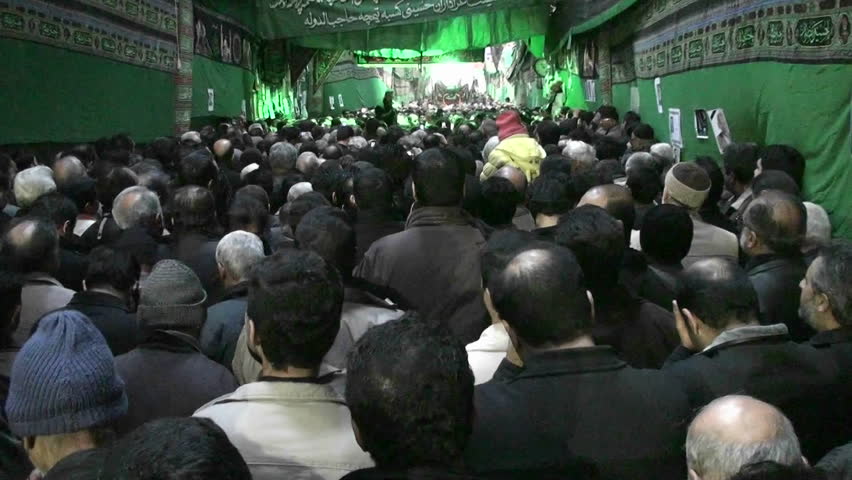 IRAN - CIRCA 2010: A religious leader speaks to followers in a mosque circa 2010 in Iran.