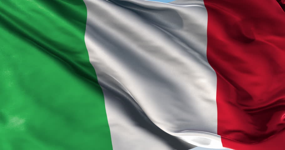 Italian Flag. The Flag Of Italy Waving. 1080p Stock Footage Video