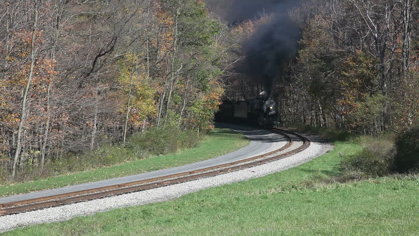 CUMBERLAND, MD - OCTOBER 17: Western Maryland Railroad steam train on October 17, 2011 in Cumberland, MD. This scenic railroad offers excursions pulled by a 1916 Baldwin locomotive.