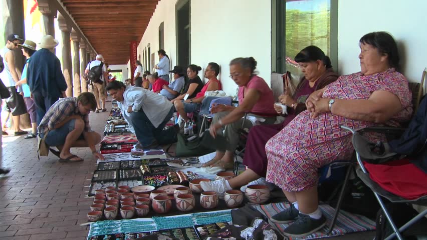 NEW MEXICO - CIRCA 2010: Vendors display their products for the tourists on the street circa 2010 in New Mexico.