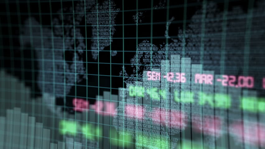 Financial data and growing charts. Animation HD 1080