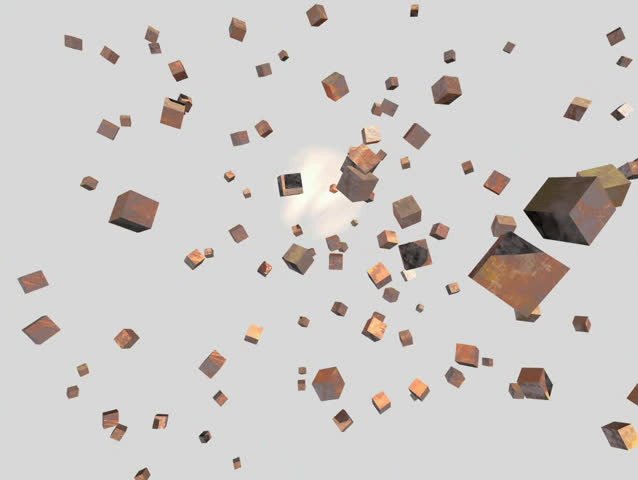 Explosion of cubes and then return to an initial condition