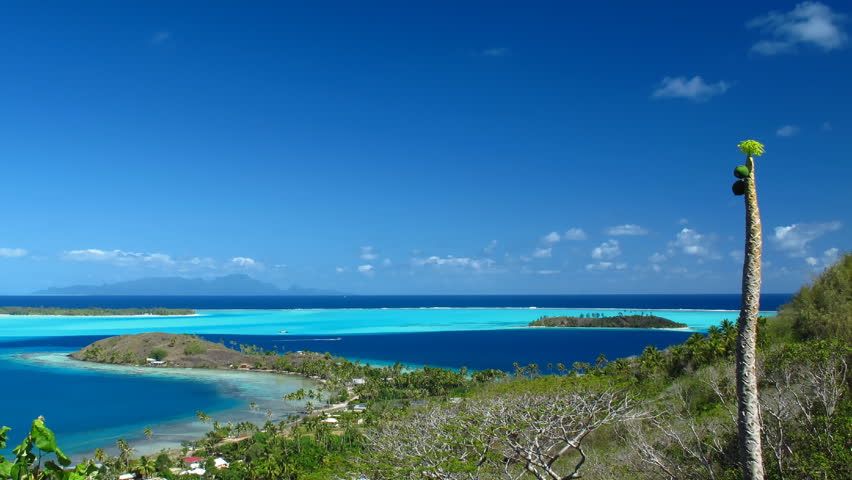 Time Lapse Clouds over Bora Bora Lagoon, French Polynesia 