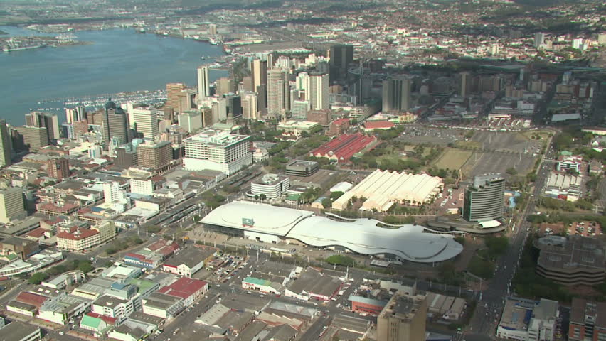 Aerial of Durban and the ICC which is hosting one of the world's largest conferences, COP 17, Conference of the United Framework Convention on Climate Change from 28 November to 9 December 2011. 