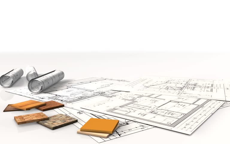 construction from a house in 3D animation
