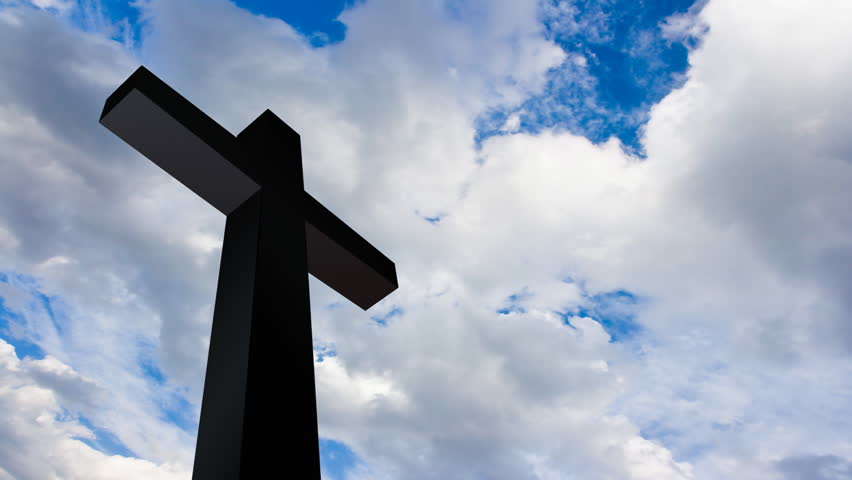 Cross with time lapse clouds. HD Version