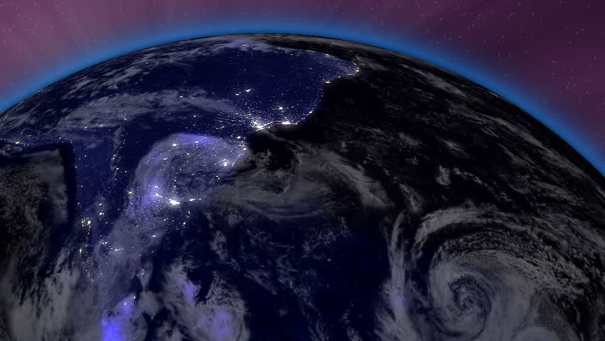 Earth from Space Lightstreaks over South America view from outer space Satellite point of view