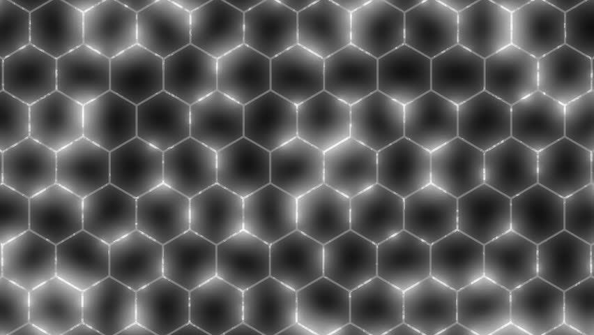 White Hexagon Background Wipe. Diagonal. High-tech 3D Animation. 4K