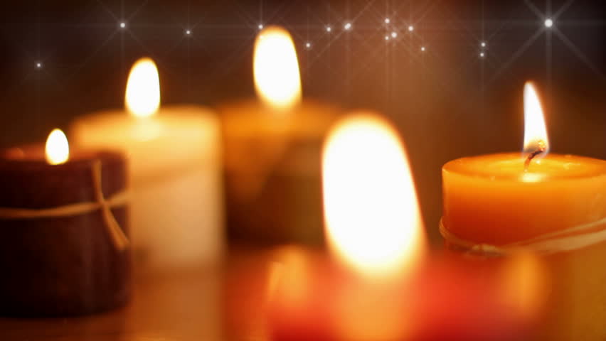 Christmas Eve with candles. 