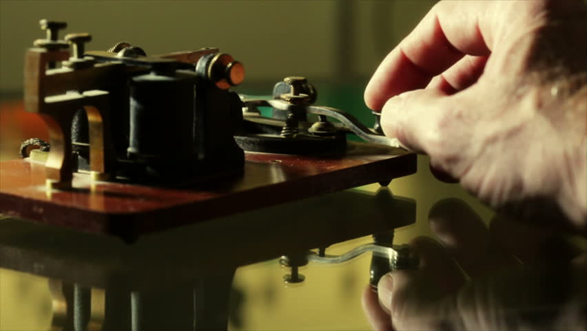 shallow DOF of a telegraph sending morse code
