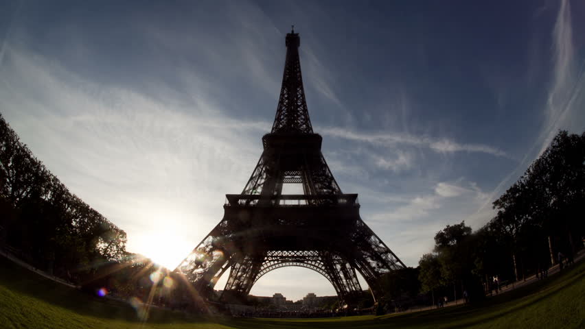Fish-eye Eiffel Tower Timelapse