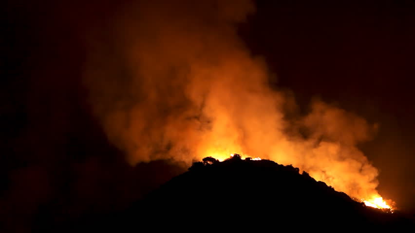 Wildfire Raging In Hills HD